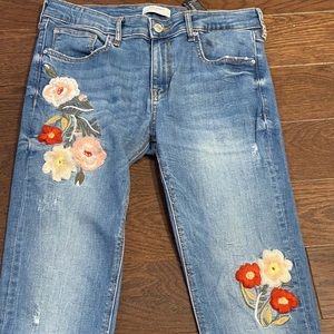 Zara Floral Appliqué Jeans